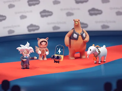 Account Spark Red Carpet Scene 3d account spark b3d blender characters illustration isometric red carpet render saleforce