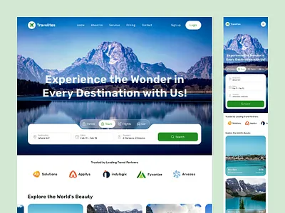 Travelites - Travel Service Company clean estate fresh landing page landingpage real estate tourism travel travel agency travel web design travel website travel website design traveling ui ui design web design website website design