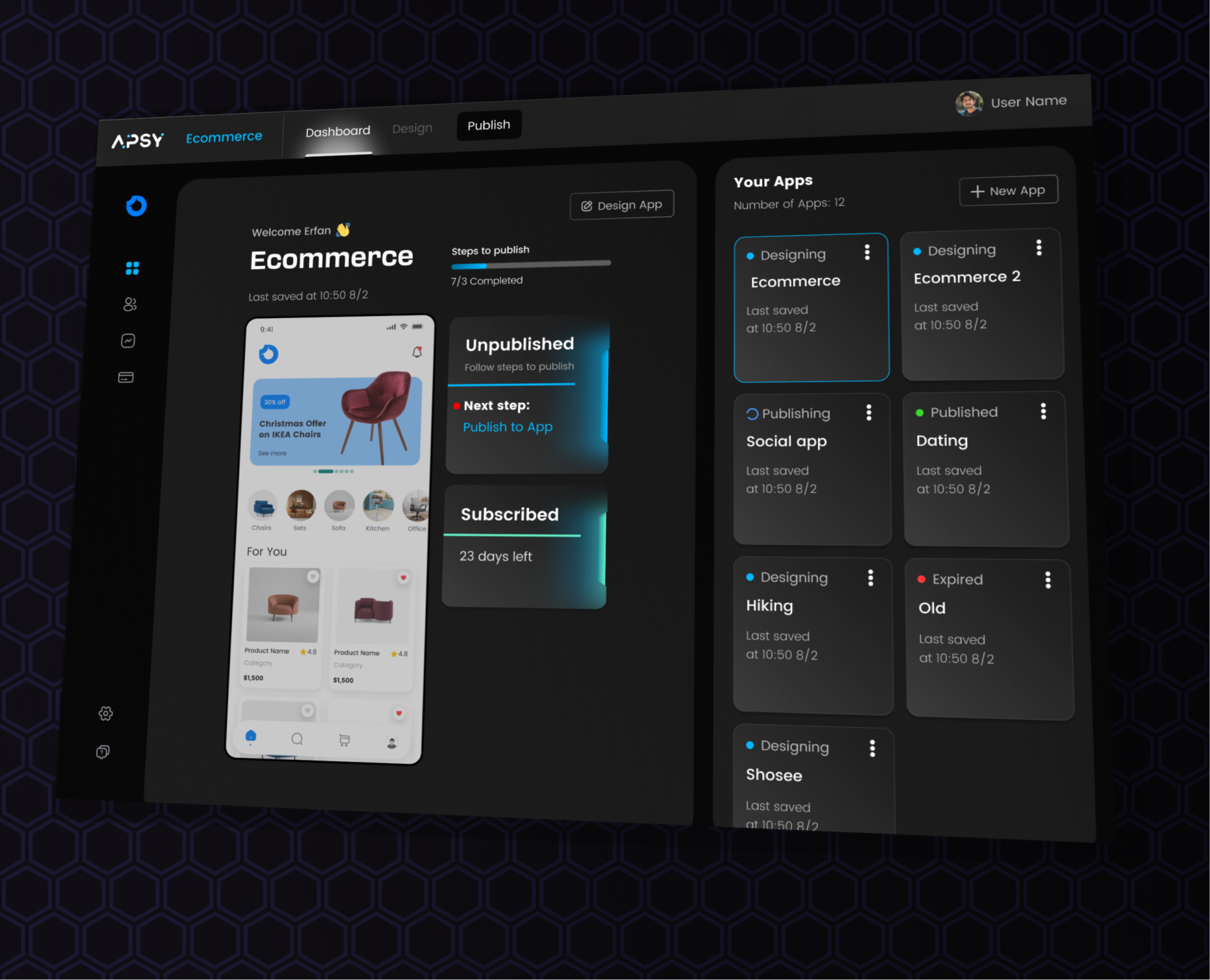 Dashboard Redesign appbuilder builder darkui dashboard dashboarddark redesign uidark uidashboard