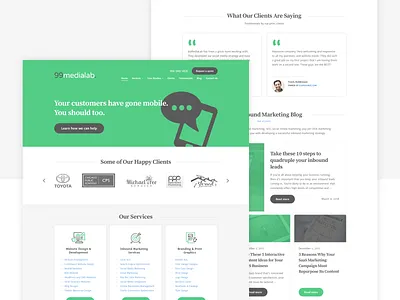 Website design for 99medialab branding cta design font homepage homepage design landing page landing page design lead capture logo marketing marketing design ui ux website