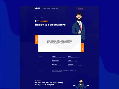 Javair | Personal web landing page color interaction design landing page minimal design modern web design ui ui ux design ui design uiux ux design web design web header