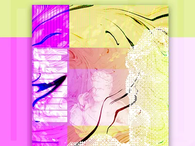 Legacy Poster Design affinity bitmap blend bust color block fit legacy liquid poster purple statue yellow