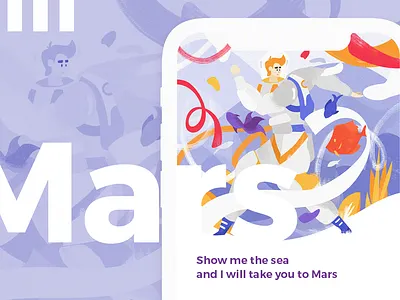 Mars app clean design ecommerce homepage icon illustration intro mobile onboard service website