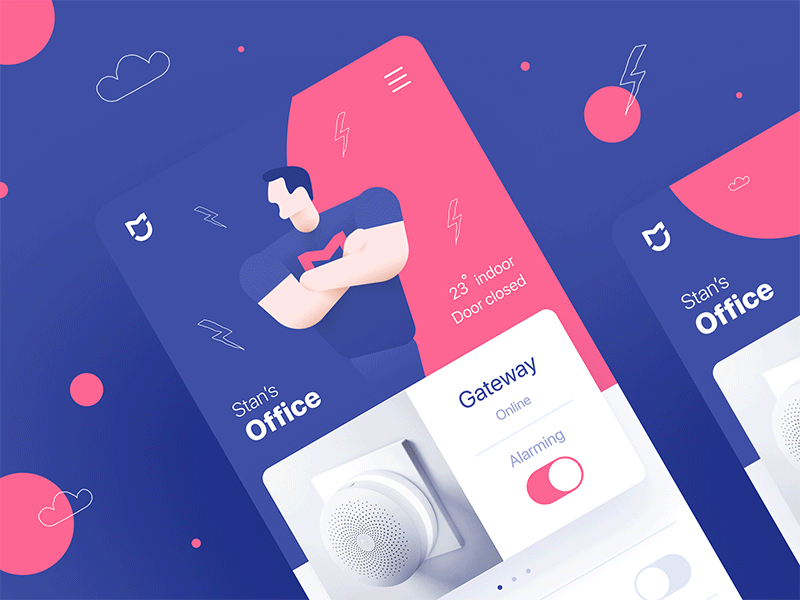 🔑Mi Smart Home - Outside view #1 animation app application color dashboard design guard illustration interaction interactive ios mi home mobile motion red saas smart home ui xiaomi