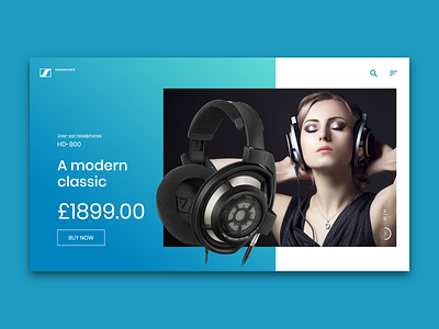 Sennheiser - Hero product concept brand design ecommerce headphones minimal product sennheiser ui ui ux ui 100 ux ux design web design