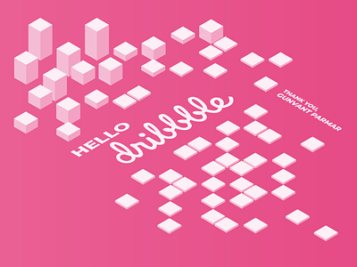 Hello Dribbble dribbble first shot hello illustration isometric