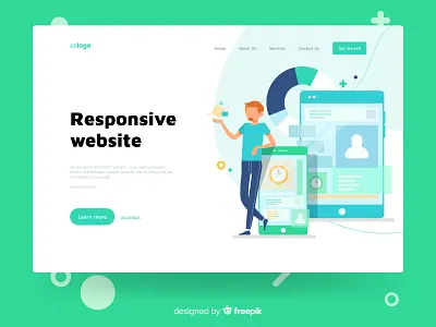 Responsive website character design illustration landing landing page page responsive studio web website