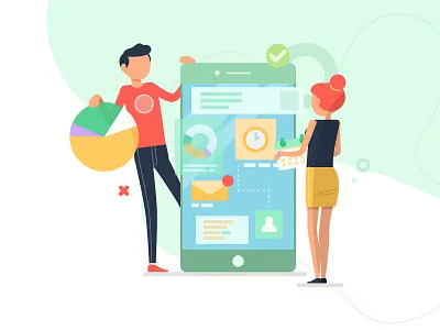 App development - illustration app charachter design green illustration landing landing page page simple web website