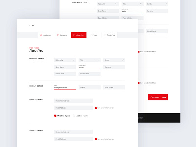 Long Form form form design input progress steps questionnaire