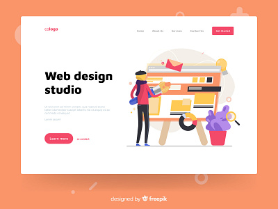 Web design studio character design illustration landing landing page page studio web website