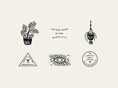 Anvil & Arrow badge branding charlottenc illustration lockup logo monogram monogram design sketch subbrand submark vintage