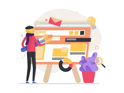 Web design studio - illustration blue charachter create design illustration landing landing page page project simple skills web website