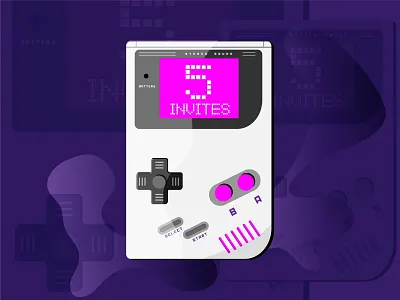 Dribbble Invites 80s designer dribbble game gameboy good times illustation invitation invite play