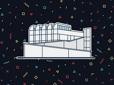the archiv bauhaus building geometric illustration pattern