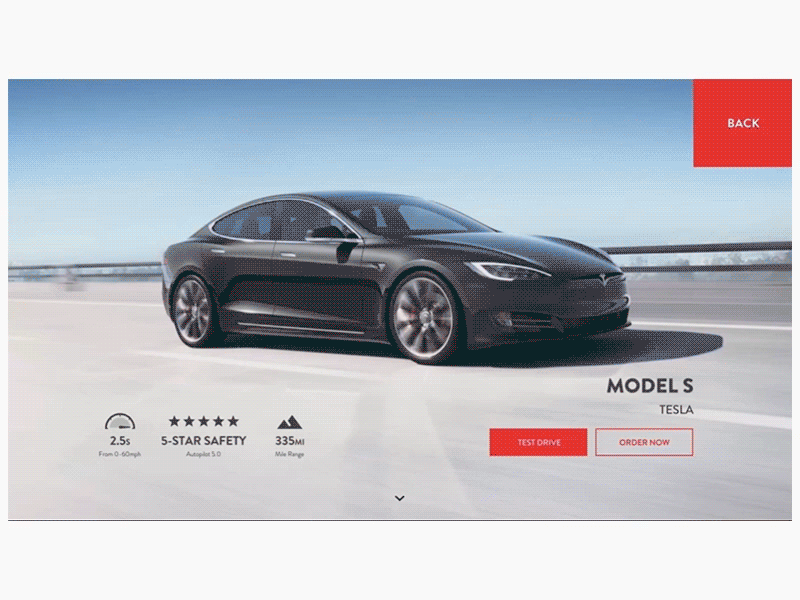 Tesla Model S - Explore Animation Concept (Part 2) animation design flat gif interaction design motion tesla typography ui ux vector web