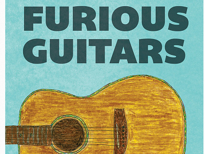 Two Furious Guitars graphicdesign illustration poster print