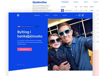 Arion Bank - Front Page banking corporate design system finance front page web design