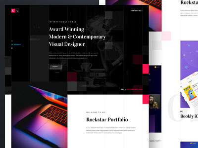 Portfolio Web Page Design agency black challenge dark landing page portfolio portfolio card portfolio kds practice profile project website