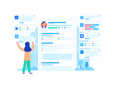 Illustration | "TrustRadius Illustration No.1" color design doodle exploration freelance fun illustration illustrator style vector