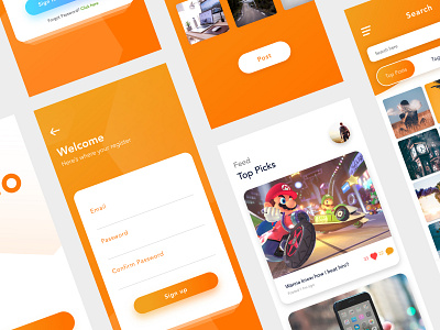 Mango App app application design app gradient iphone x mobile mobile app design social media ui ui ux design ux