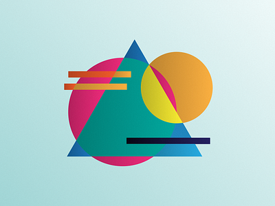Abstract Geometric Study 006 abstract colurful composition geometric gradient light overlapping overlay shape space