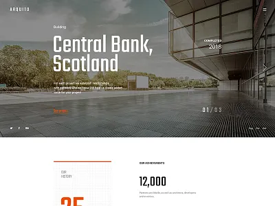 Arquito - Architecture Firm Main Page architect architecture envato firm interior psd template theme wordpress