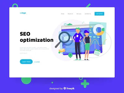 SEO optimization blue character design illustration landing landing page optimization page seo seo services studio web website