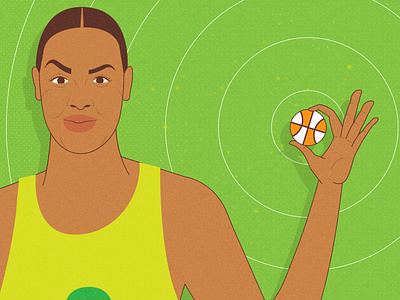 Liz Cambage australia ball basketball editorial female hand hoops illustration nba sports the ringer wnba women