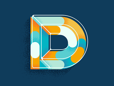 D for dilly ding dilly dong d dropcap geometric geometry icons letter d letter design lettering noise noise shadow stipple stippling