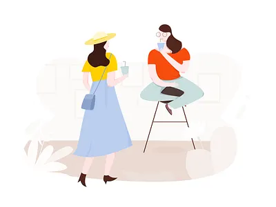 2 invites afternoon tea design flat illustration invitaion invite ui