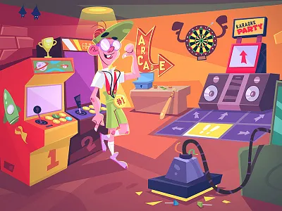 Arcade Anarchy adventure adventure game arcade game cartoon character characterdesign game illustration music puzzle puzzle game spovv