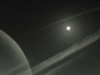 Nightfall - Digital Artwork black and white dark design distorted drawing illustration landscape monochrome planet sky space space art stars sun