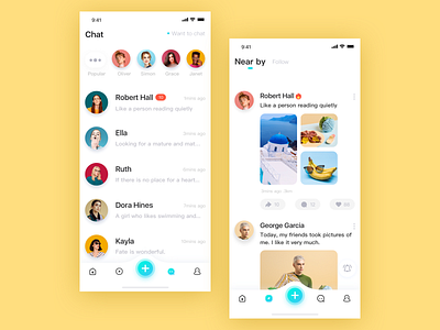 Social application interface app design interface social ui