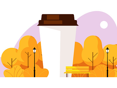 Park coffee illustration park vector