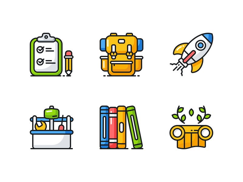 Slang Icons books education globe iconography icons illustration line plant stroke vector