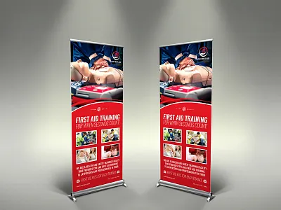First Aid Signage Template ad advert advertising aid banner business card clean clinic creative design doctor first first aid health health care health centre hospital hospital business card medical flyer
