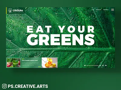 Life Styles Website UI design hero image illustration photoshop composition typography ui ux website