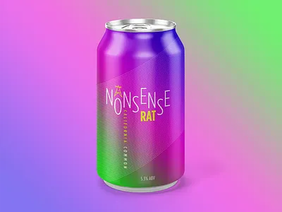 Nonsense Rat beer beer can branding color design icons logo type
