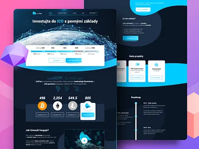 ICO Crypto Hero | UniFox benda crypto design dribbble exchange filip filipbenda gradient illustration interface landing ux