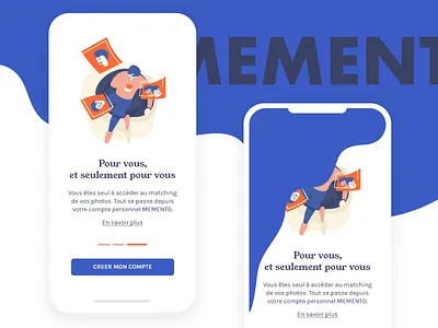 Memento chill: Mobile ai chill colors face recognition flat illustration iphonex mobile onboarding progressive web app pwa startup ui