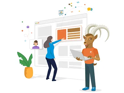 CMS Page Builder character cms illustration page builder teamwork
