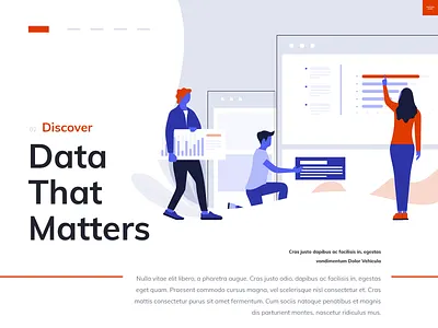 Data blue curved data flat header hero illustration landing page people reduce type typography ui ux
