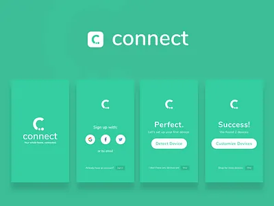 Connect Home app design branding design home automation logo ui visual design