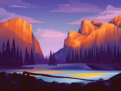 Yosemite/EPI1 epicurrence illustration mountains nature purple sunrise sunset yosemite