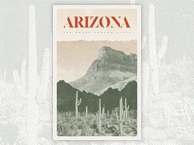 AZ Poster akzidenzgrotesque arizona cactus desert design ekselldisplay grand canyon poster print typography