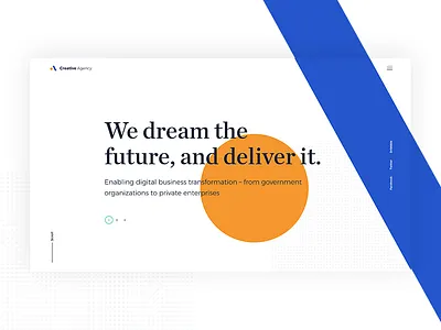 Agency Header design flat flat design graph header hero banner homepage landing page typography web white