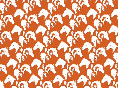 Women And Horses blue fashion fashion illustration horses lips orange patterns white women