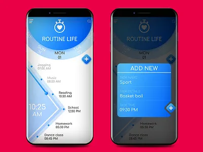 Routine Life App Concept add add new app applicaiton calender color day design dribbble icon ios life reminder routine schedule specscale task time ui ux