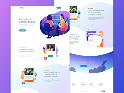 Customer Success Page branding clean customer gofundme gradient hero homepage illustration interface landing minimal mobile product responsive success typography web web design website working