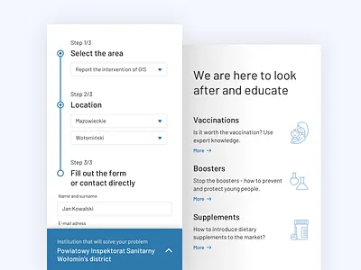 Institution's forms and shortcuts administration authority clean form government guide health institution minimal mobile